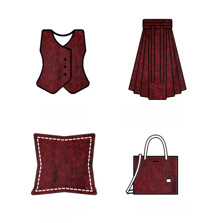 Milo Crimson Red Textured Yarn Dyed Jacquard Fabric