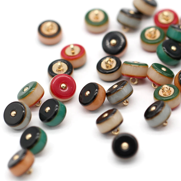 Woxo 10mm Multicolor Round Resin Button - 10 PC