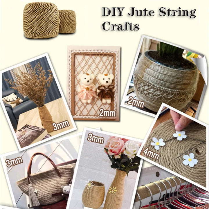 2 Meter / Natural Jute Crafts Rope String Ribbon