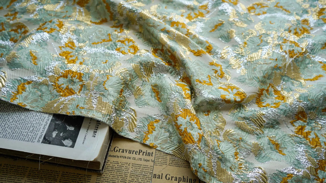 Lumerel Colorful Gold Flower Yarn Dyed Jacquard Fabric