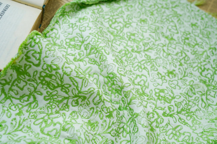 Chickas Summer Fresh Green Embossed Jacquard Fabric