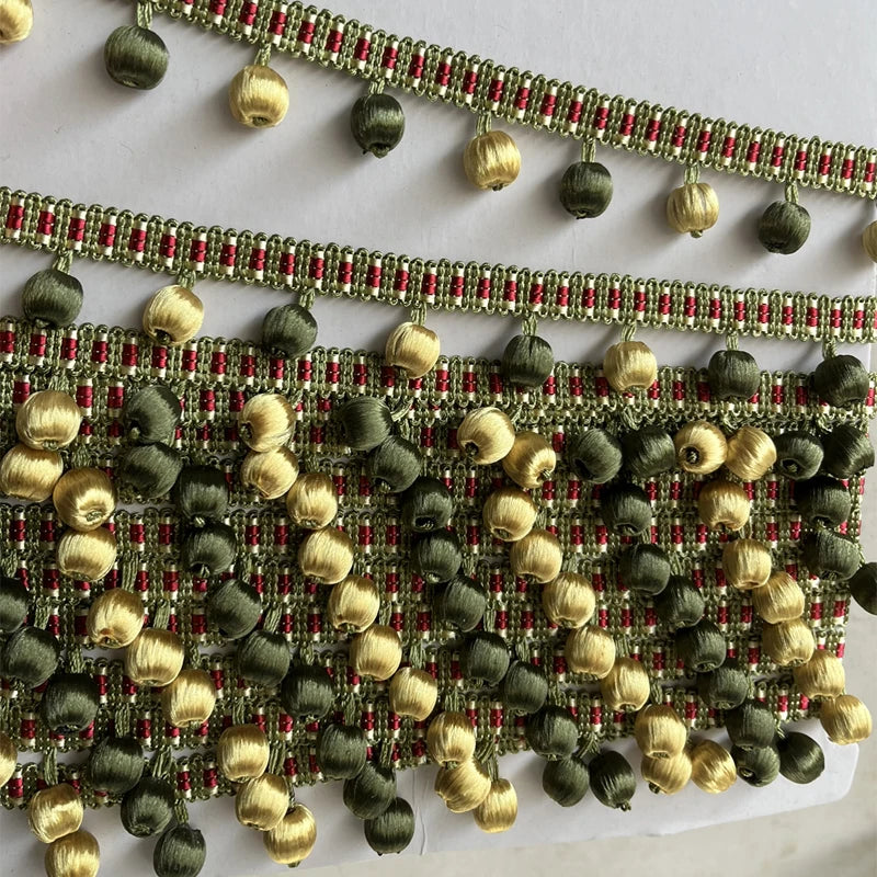 Tolore Pompom Beaded Fringe Trim