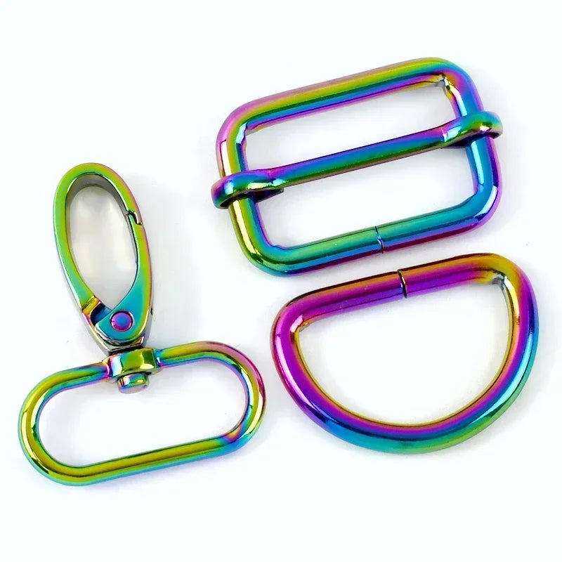 2 SET / 16-38mm Metal Buckles D Ring DIY Accessories Lobster Buckle Set