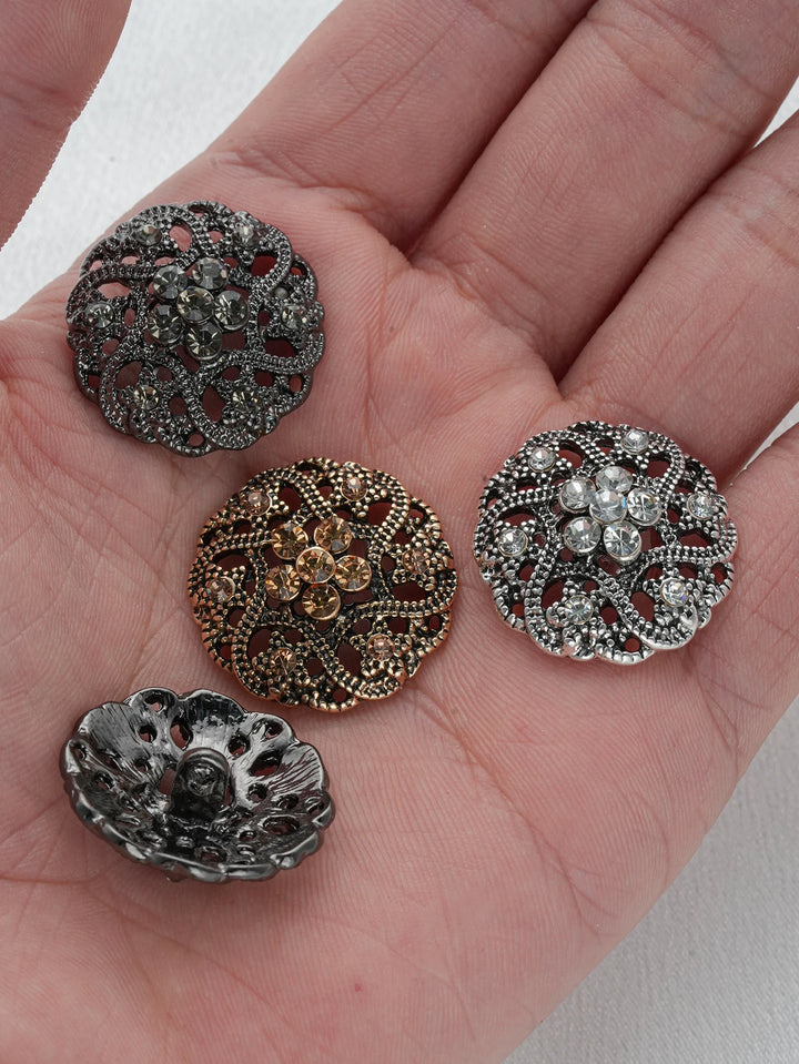 3 PC / Faos Rhinestone Buttons
