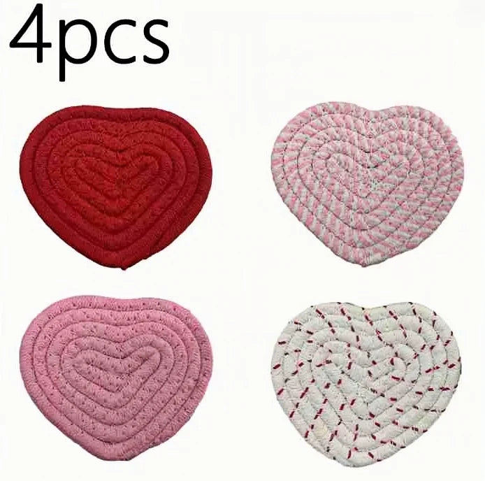 Heart Shaped Coasters Set - 4 PC
