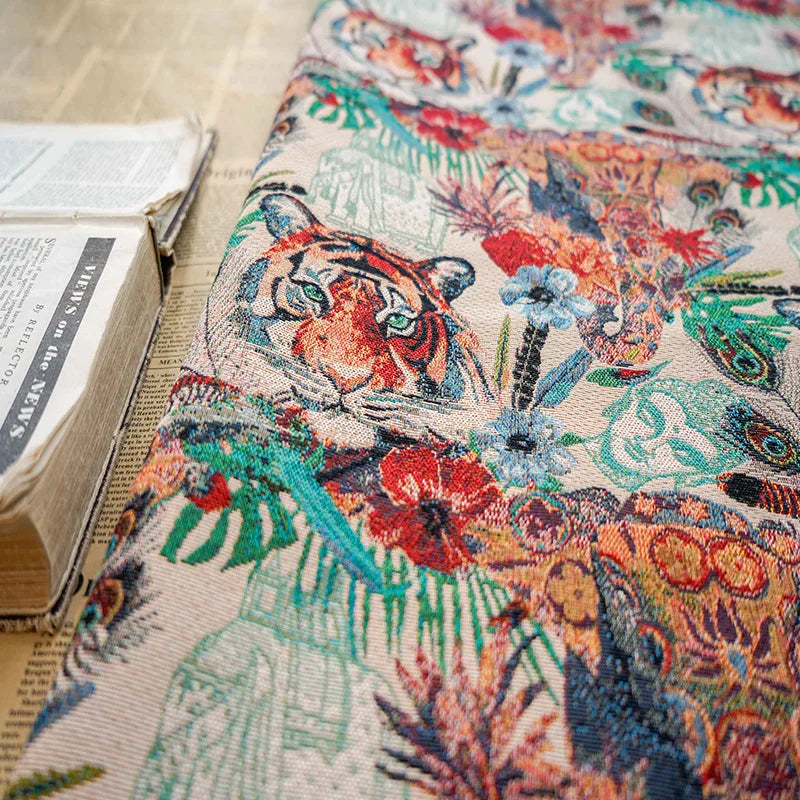 Lionel Tiger Pattern Yarn Dyed Chenille Fabric