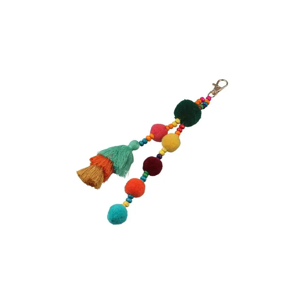 Veloura Boho Pom Pom Gradient Colors Tassels