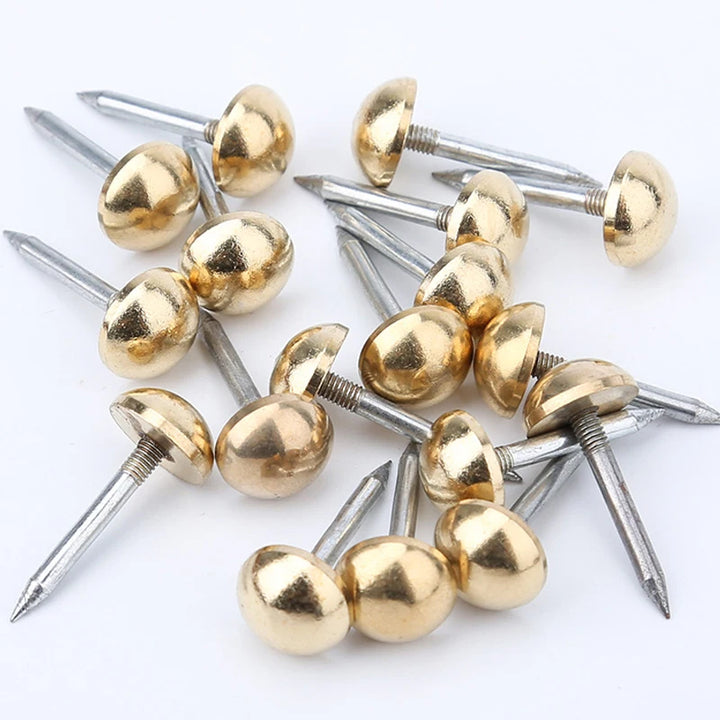 10pc Upholstery Nails Solid Brass Retro Studs