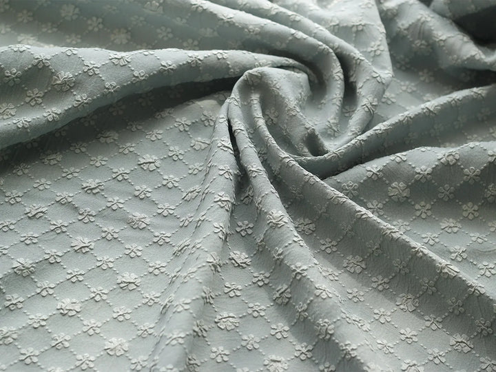 Benin Geometric Small Flower Embossed Bubble Jacquard Fabric