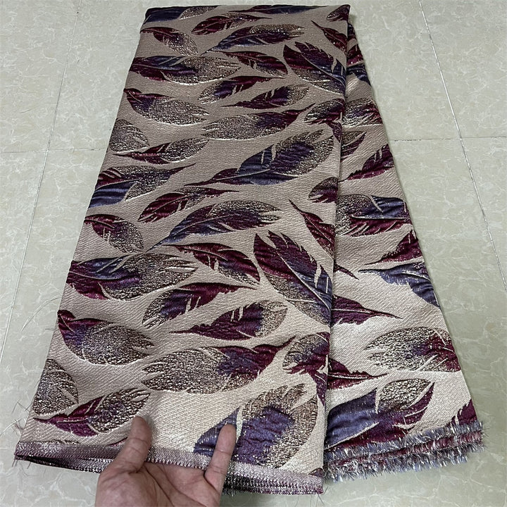 5 YARDS / 3 COLORS / Dilan Leaves Viscose Jacquard Woven Fabric for Dresses, Jackets, Suits, Shirts, Skirts Lining