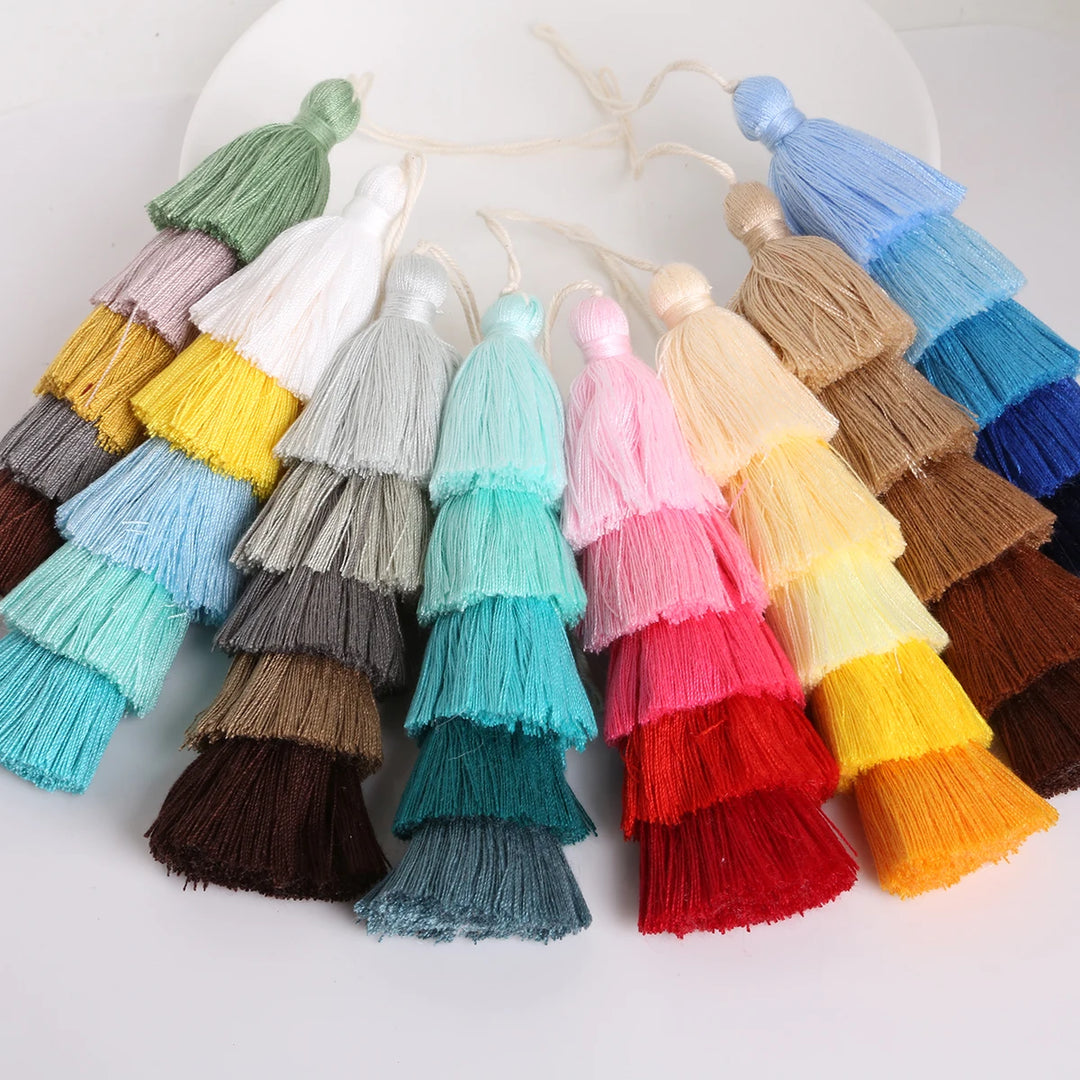 Valure 12cm Polyester Cotton 5 Layers Colorful Key Tassels