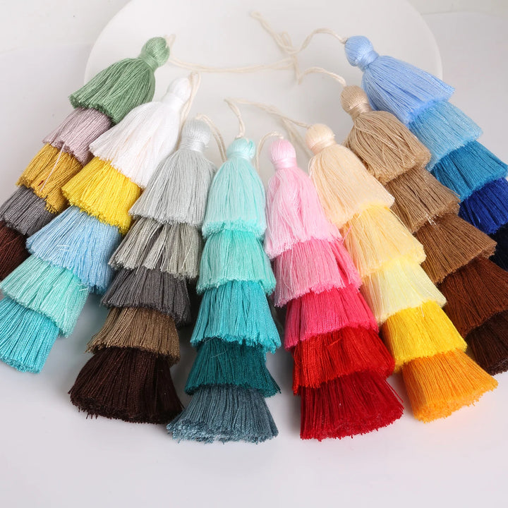 Valure 12cm Polyester Cotton 5 Layers Colorful Key Tassels