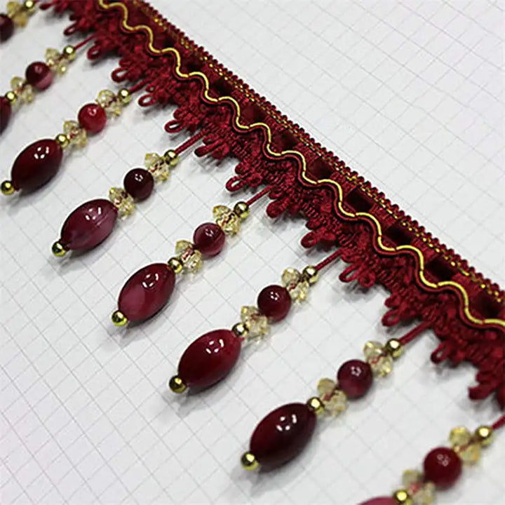 2 YARDS / Junsone Beaded Tassel Fringe Trim