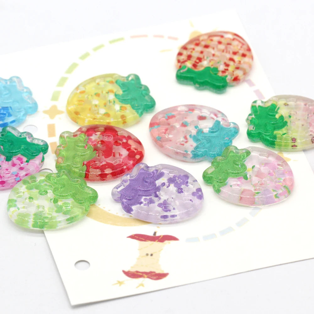 Strawberry 24mm Cute Plastic Button - 10 PC