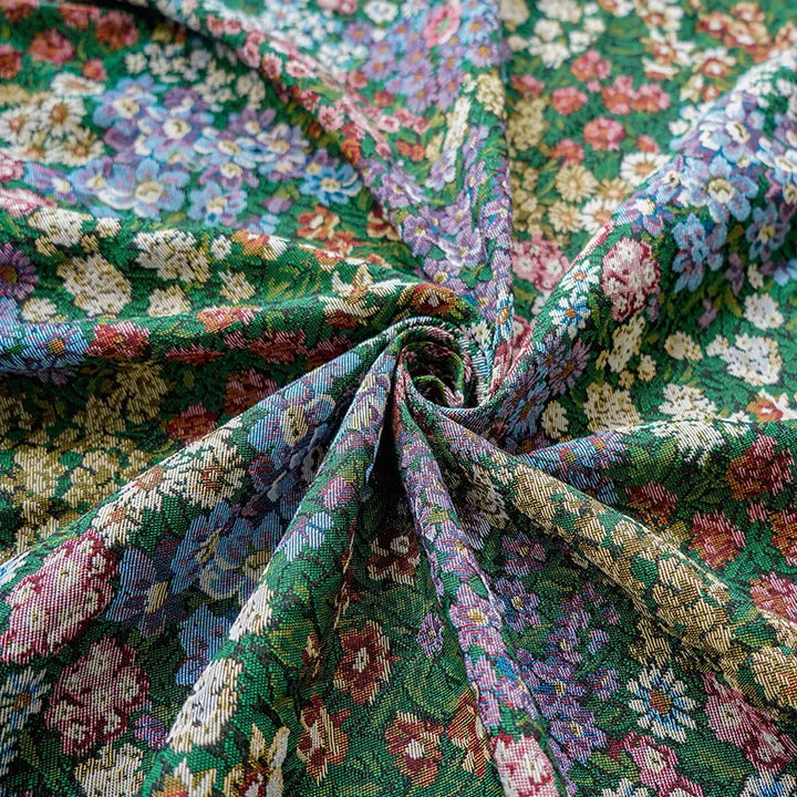Demure Garden Flowers Woven Chenille Fabric