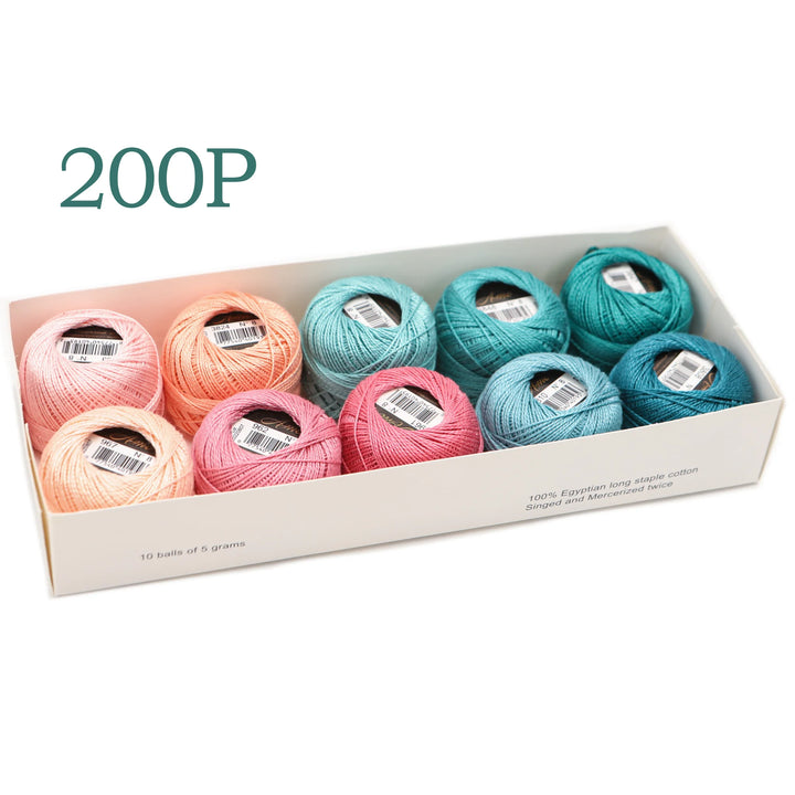 12 Roll / 100% Egyptian Cotton Crochet Thread Set