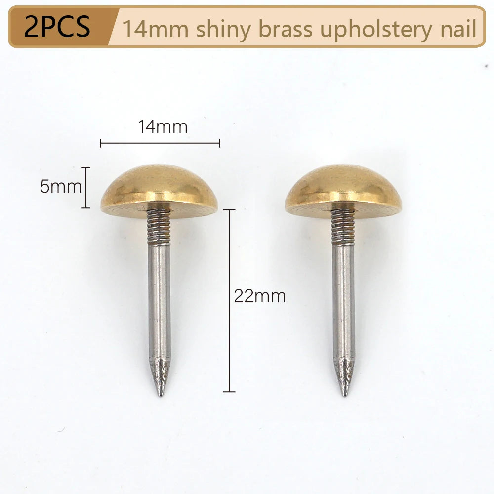 Round Dome Solid Brass Upholstery Nails