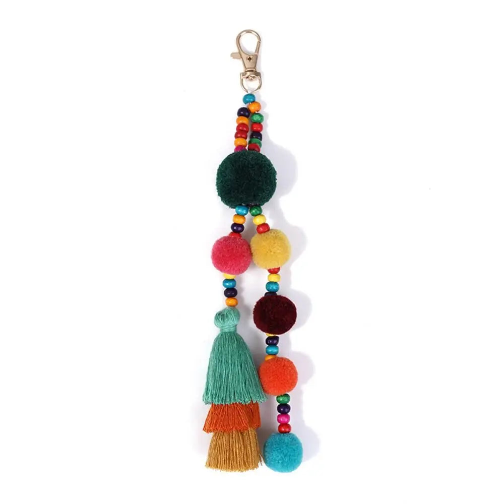 Veloura Boho Pom Pom Gradient Colors Tassels