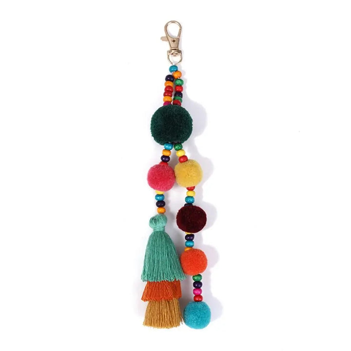 Veloura Boho Pom Pom Gradient Colors Tassels