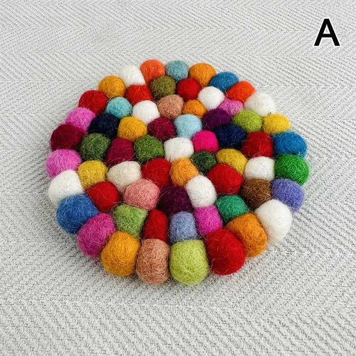 4 Inch Handmade Wool Felt Small Coaster
