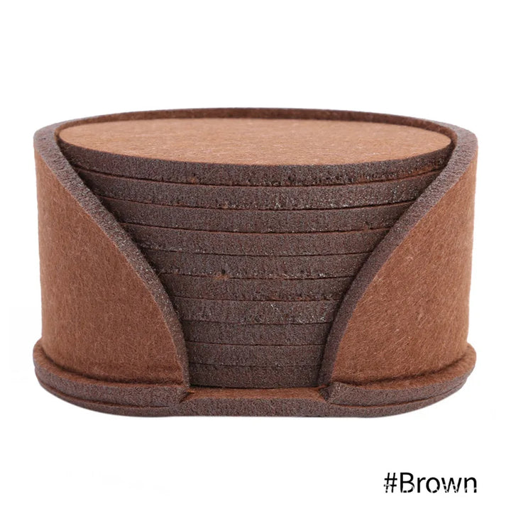 11pcs Round Felt Coaster Dining Table Protector Heat Resistant Pad