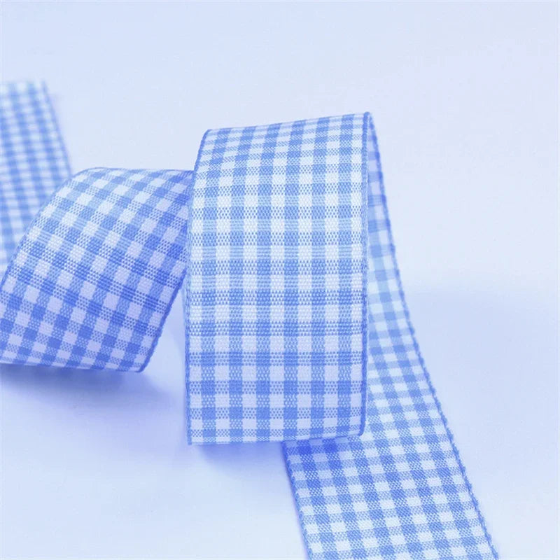 5 Yards / Lattice Plaid Gift Wrapping Polyester Ribbon