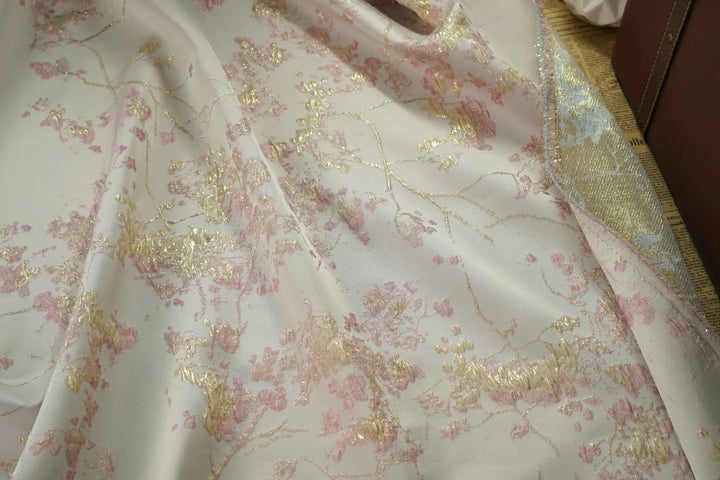 Jan Pink Gold 3D Jacquard Fabric