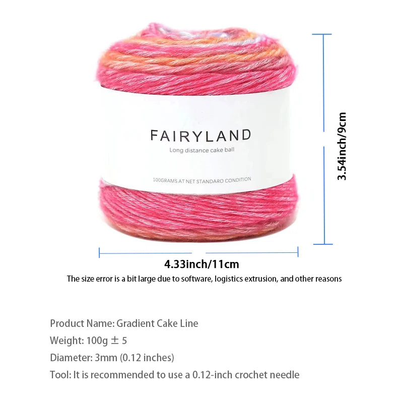 100g Gradient Rainbow Yarn