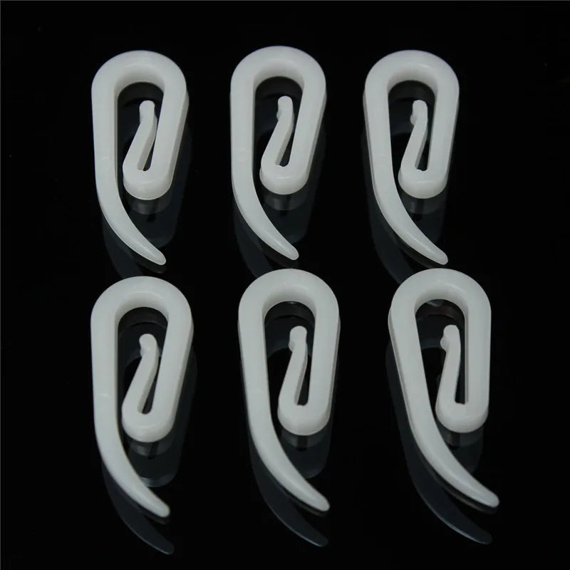 100 PC / White Plastic Drapery Curtain Carrier