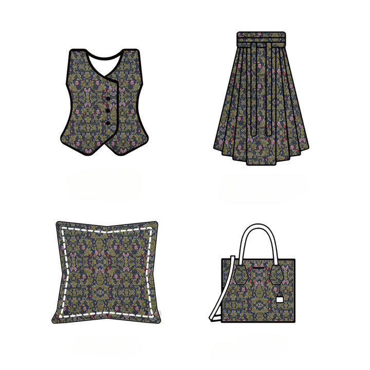 Pinots Dark Green Embossed Jacquard Fabric