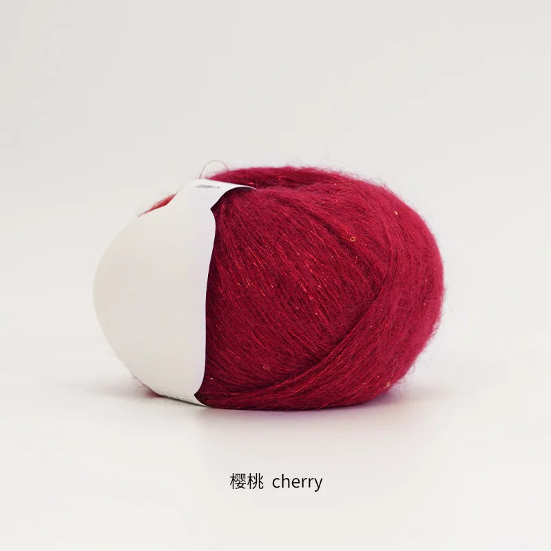 50g Golden Sequined Mohair Yarn