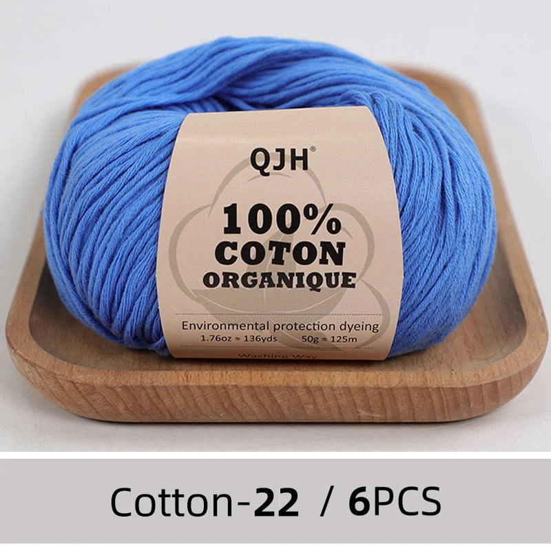 6 PC / 100% Cotton Summer Soft Yarn