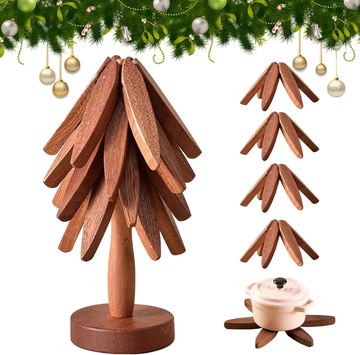 Tree-Shaped Foldable Trivet Set