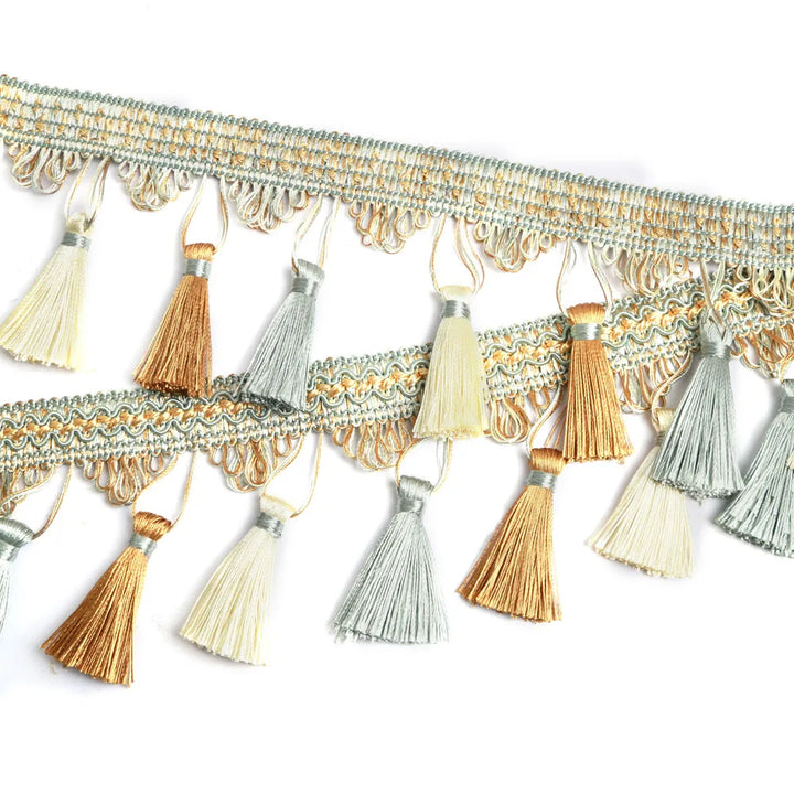 6 Yards / 10 Colors / Gable Beaded Ball Tassel Fringe Trim