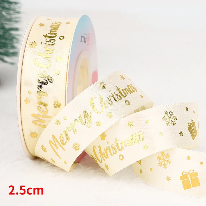 5 Yards / Polyester Printed Christmas Decoration Ribbon