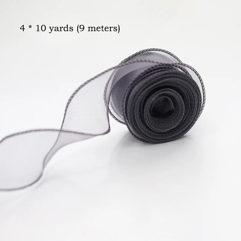 10 Yards / Sheer Chiffon Organza Ribbon Roll