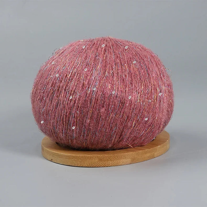 50g Lace  Mohair Yarn with Sequins