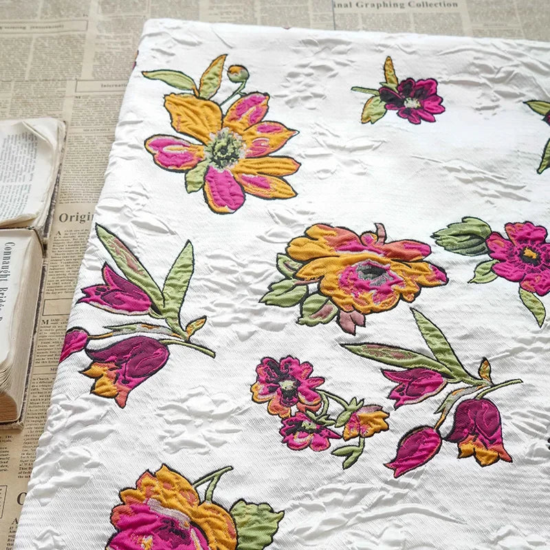 Suiri Embossed Floral Yarn Dyed Jacquard Fabric