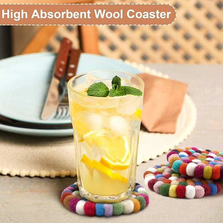 4 Inch Handmade Wool Felt Small Coaster