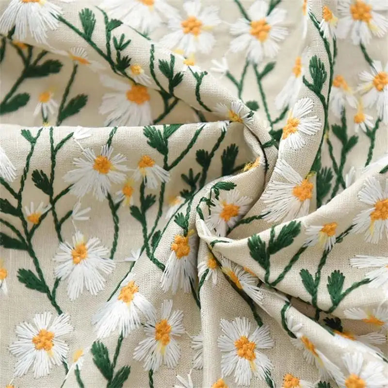 7 Colors / Nilay Embroidered Cotton Linen Fabric