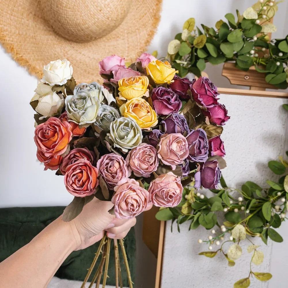 Breeze 43cm 6 Head Bubble Rose Artificial Flower