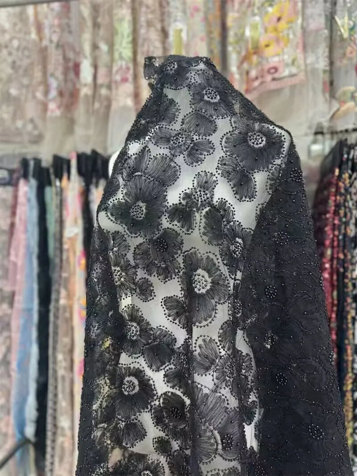 Aven Embroidered Tulle Lace Fabric