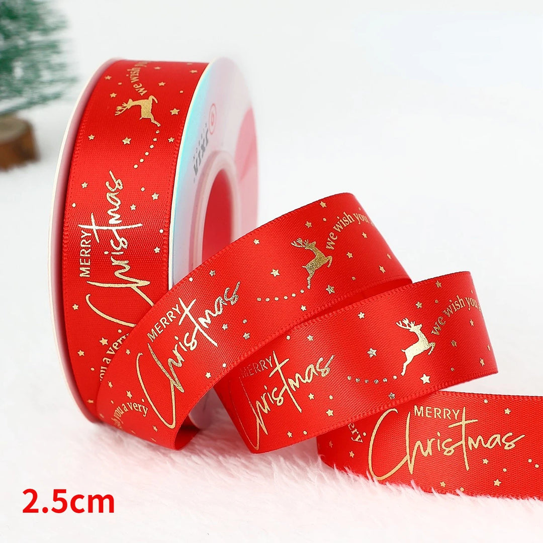 5 Yards / Polyester Printed Christmas Decoration Ribbon