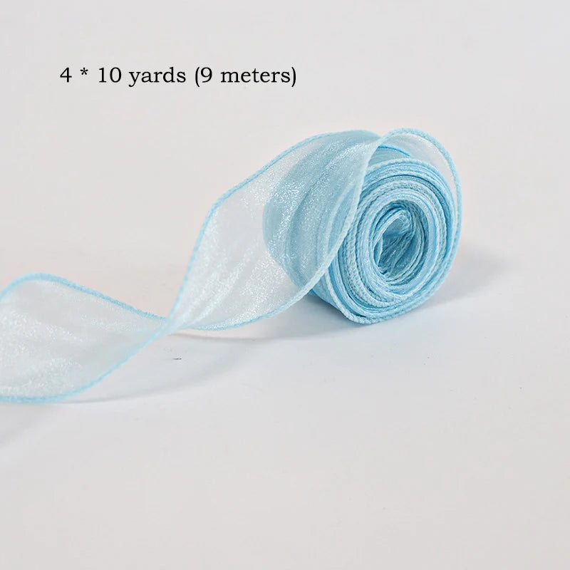 10 Yards / Sheer Chiffon Organza Ribbon Roll