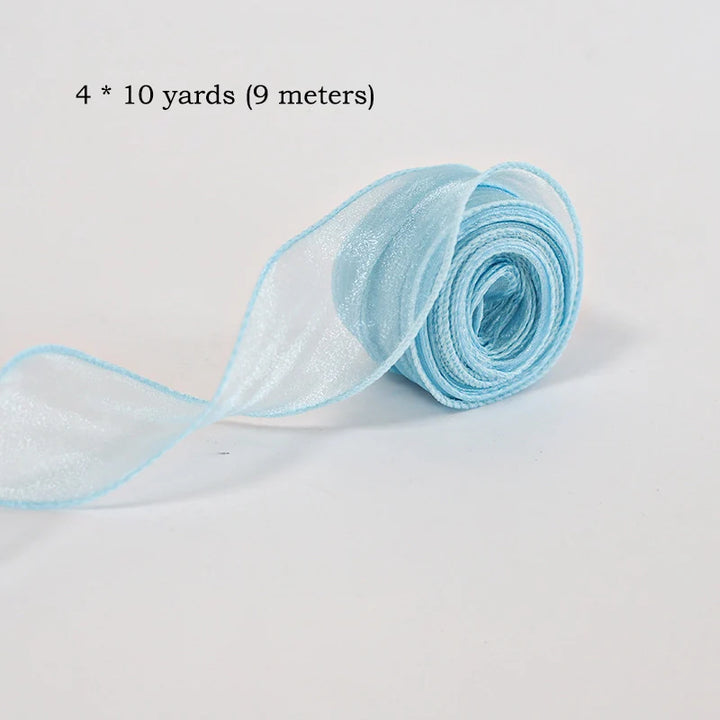 10 Yards / Sheer Chiffon Organza Ribbon Roll