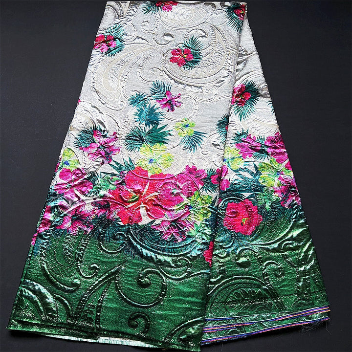 5 METRI / 8 COLORI / Tessuto jacquard in viscosa a fiori multicolori per abiti, giacche, abiti, camicie, fodere di gonne