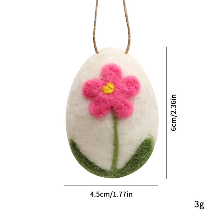 Daisy Wool Felt Easter Egg Ornaments