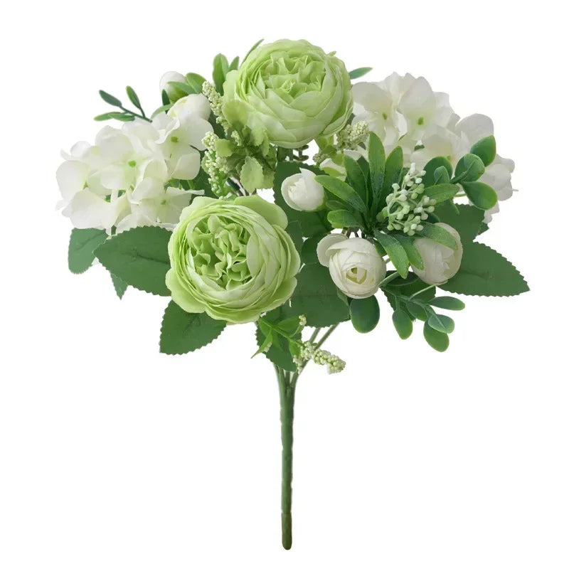 Faux Hydrangea Peony Flower Bundle