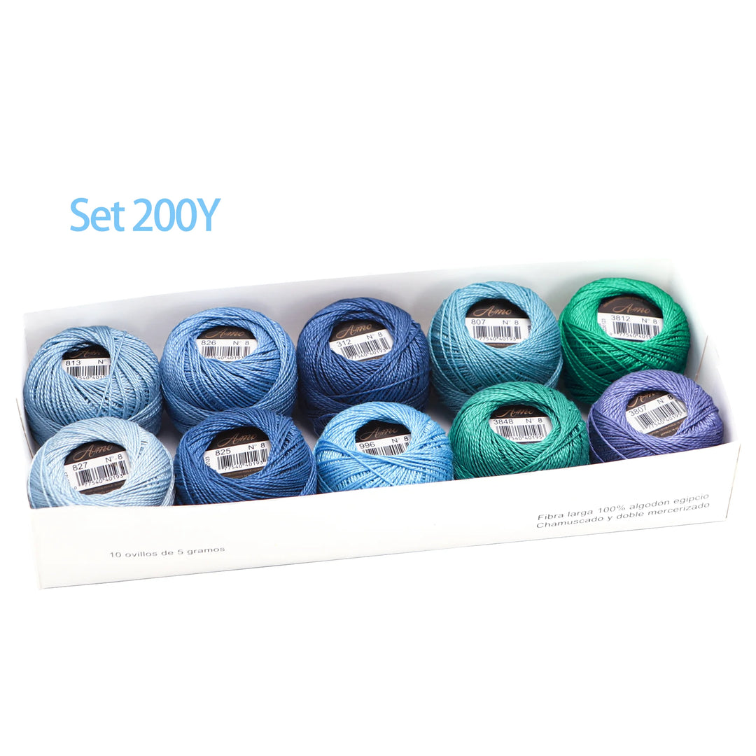 12 Roll / 100% Egyptian Cotton Crochet Thread Set