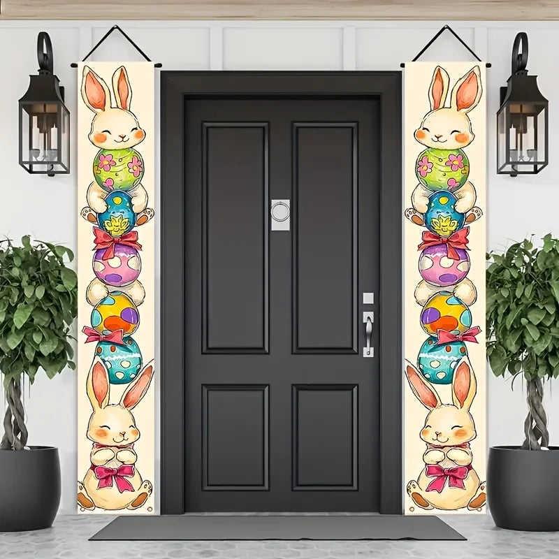 Happy Easter Bunny Friends Door Banner / 2PC